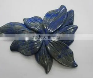 Lapis Lazuli Flower Pendant for Necklace Gemstone Carving thumbnail-4