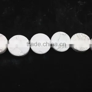 Wholesale Price Natural Stone Rough White Howlite ,White Turquoise Coin Beads thumbnail-4