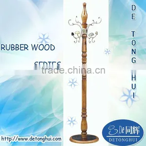 Antique Style Home Furniture Copper Hook in OAK Wooden Cloth Rack Tree (S-05) thumbnail-1