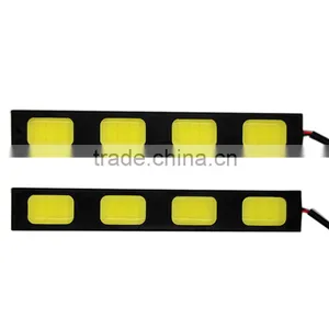 New 2X Car 4 LED COB DRL Driving Daytime Running Day DRL LED Light Head Lamp Super White thumbnail-3