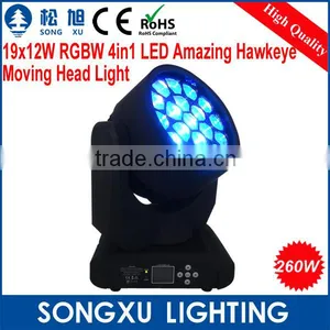 Hot 19x12w Rgbw 4in1 Hawkeye Moving Head Led Stage Light Bee Eye Light Quality Choice thumbnail-1