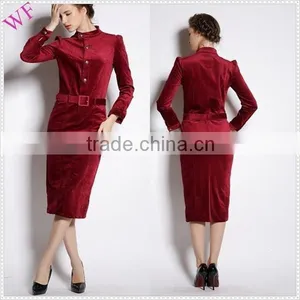 Custom Velvet Ladies Fashion Dresses Winter 2014 High Quality Woman Clothes Quality Choice thumbnail-1