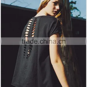 Custom Womens Casually Broken Hole Cool Crop Tee thumbnail-2