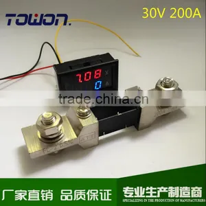 DC 4.5-30V 200A Ammeter Voltmeter Red&Blue Led Dual Display Panel Volt Amp Combo Meter With 200A /75mv Shunt thumbnail-1