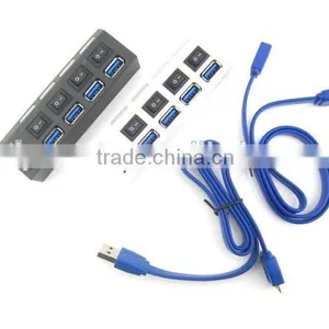Computer 4 Ports 3.0 High Speed USB Hub With Swith Button thumbnail-4