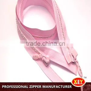2015 Hot Sale Polyester Tape Plastic Rhinestone Zipper thumbnail-5