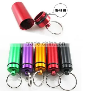 FDA Standard Customized Size Metal Mini Pill Holder Keychain thumbnail-1
