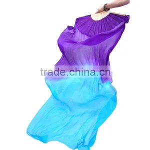 Long Silk Fabric Dancing Fans for Belly Dance thumbnail-1