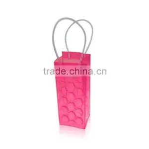 Decorative Pink PVC Wine Bottle Cooling Bag thumbnail-4