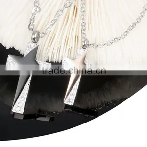 2016 Simple Gold Pendant Design Stainless Steel Star Necklace With Cross for Wedding Gifts thumbnail-3