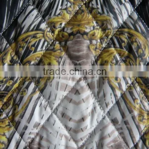 Printed Plaid Waterproof Winter Thermal Double-faced Taffeta Quilting Fabric thumbnail-3