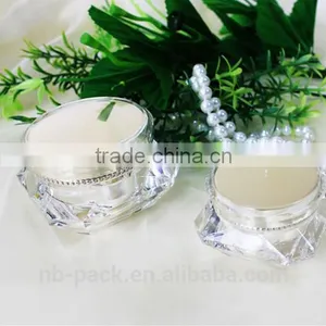 Diamond Clear Cream Acrylic Jar With Acrylic Material thumbnail-2