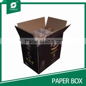 CORRUGATED CARDBOARD BOX FOR WINE BOTTLES WITH DIVIDER thumbnail-4