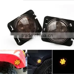 LED Side Maker Lights for Jeep Wrangler Amber Front Fender Flares Parking Turn Lamp Bulb Indicator Lens thumbnail-1