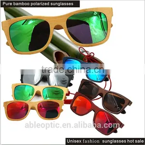 New Stylish 2016 Vogue UV400 Mirror Lens Custom Italy Design Bamboo Wooden Polarized Sunglasses CE Supplier's Choice thumbnail-1