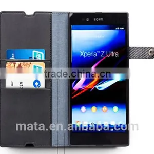 Business Style Insert Card Slot Genuine Leather Case For Sony L36H thumbnail-2