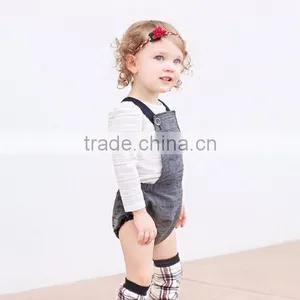 (CR717#grey)boutique Bottom Romper Ribbon Cotton Woven Bodysuit Summer Easter Holiday One Piece Suit thumbnail-5