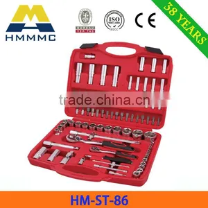High Quality 86 PCS 1/4" & 1/2" DR. Socket Wrench Set China Wholesale thumbnail-1