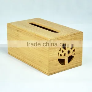Bamboo Wooden Car Refillable Decorate Tissue Box thumbnail-1