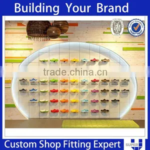 Wall-mount-shoe-display-shelf Cabinet Retail Shoes Tables With LED Light thumbnail-2