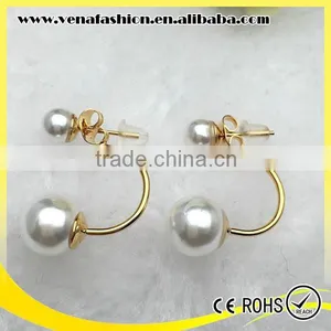 Cheap Price Pearl Designs Fake Double Pearl Earring thumbnail-4