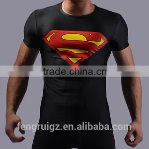 China Manufacture Superhero T-shirt Avengers Marvel Super Heroes Superman Mens 3d Printed Compression T-shirts thumbnail-2