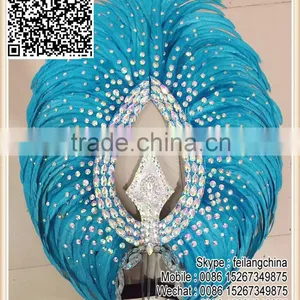 Good Quality Turquoise Blue With Diamond Large Headdress Headpiece Quality Choice thumbnail-1