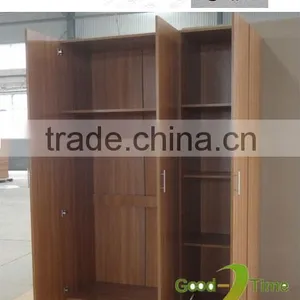 Fsc 3 Door Modern Black Melamine Open Wardrobe Design thumbnail-1