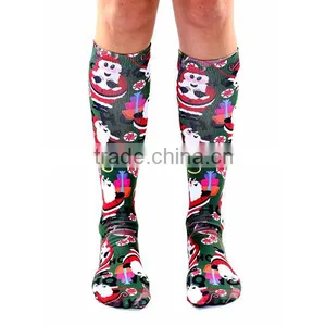 Santa Snowman Printing Christmas Sock thumbnail-1