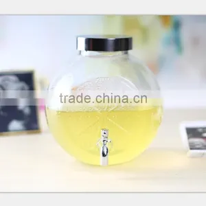 Orange Shape Glass Dispenser With Tap and Cover thumbnail-1
