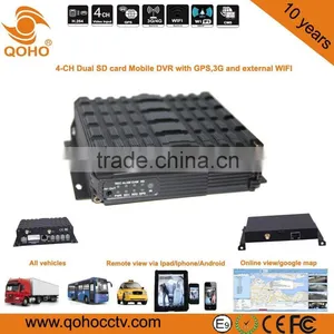 H.264 TWO SD Car Mobile DVR Audio Video Sync , GPS,3G/4G,WIFI.Car Black Box Function thumbnail-4