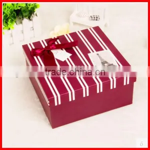 Commercial Style Various Color Solid Custom Paperboard Gift Packaging Box With Bow Wholesale thumbnail-3