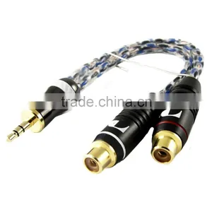 Hifi Cable 3.5 Stereo Plug to 2RCA Female Single Crystal thumbnail-1