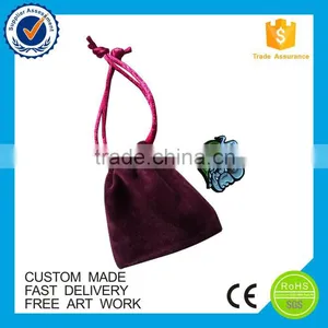 Printing Logo Custom Velvet Jewelry Bag for Metal Lapel Pin Badges thumbnail-1