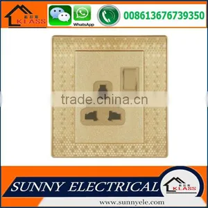 KB6 Painting Golden Rock Button Electric Luxury Wall Muili Function 3 Pin Nuiversal Socket thumbnail-3