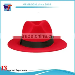 China Promotional High Quality Men's Fedora Hat Custom Logo Band thumbnail-2