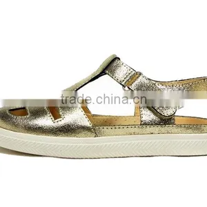 2016 Summer Beautiful Girls Closed Sandals With Gold Genuine Leather thumbnail-4