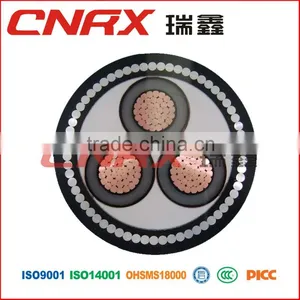 Made in China Yueqing Ruixin 35kv Aluminum Core / Copper Core XLPE Insulated PVC Jacket Electric Cable thumbnail-2