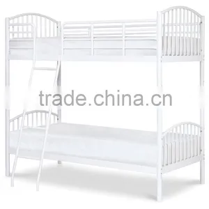 White Convertible Bunk Bed School Furniture thumbnail-4