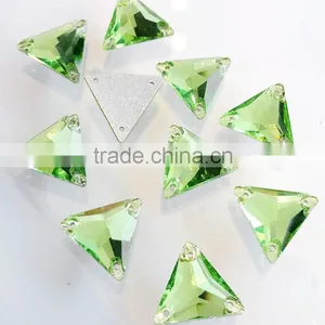 Peridot Triangle Sew on Rhinestones for Dancing Dresses thumbnail-1