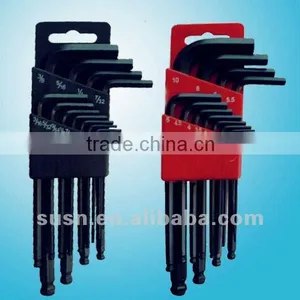 13 PCS Metric&Imperial Black Plating Ball Point Long Hex Key Wrench Set thumbnail-1