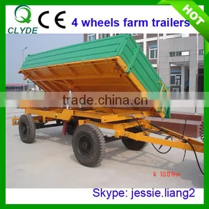 Double Axle Dump Trailer 7 Ton Farm Tipping Trailer for Tractor thumbnail-1