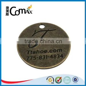 Anti Brass Round Engraved Small Custom Metal Jewelry Tags thumbnail-5