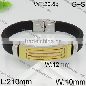 Fashion Latest Black Men's Gold Bracelet thumbnail-6