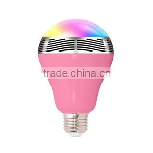 2016 New Arrival! Wireless 6w Power E27 LED RGB Bluetooth Speaker Bulb Light Lamp Music Playing thumbnail-2