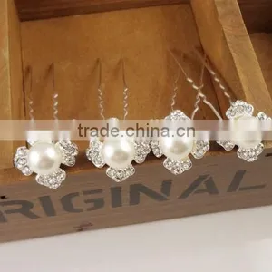 U Pick New Fashion Jewelry Wedding Bridal Prom Pearl Crystal Flower Hair Pins thumbnail-2