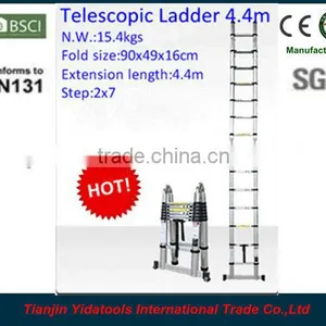 2x8 Steps 5m En131 Aluminum Folding Extension Portable Telescopic Ladder thumbnail-1