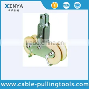 25KN Cable Pulling Pulley Stringing Blocks With Tandem Sheaves Nylon Wheel thumbnail-1