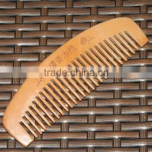 Wholesale Different Shape Of Natural Sandalwood Comb Popular Natural Health Care Comb Anti-static Peach Wood Hair Comb thumbnail-4
