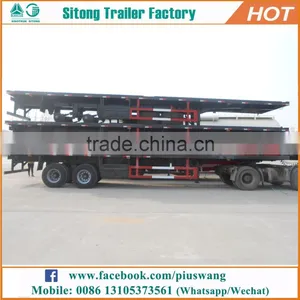 Factory Direct 3 Axles 20 40 Feet Container Platform Truck Trailer Shipping Container Trailers for Sale thumbnail-2